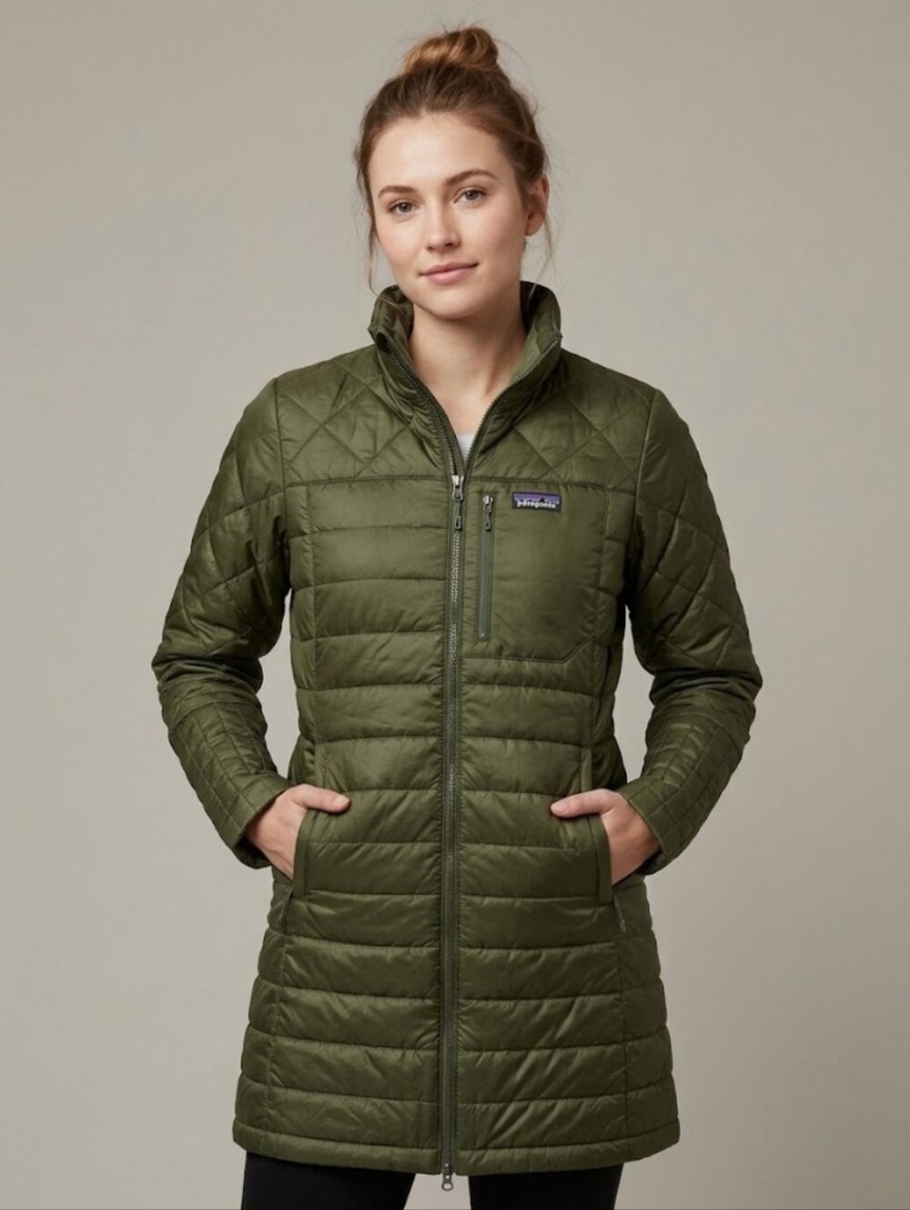 Patagonia Radalie Green Quilted Long Nani Puffer Jacket Women's Size Medium
